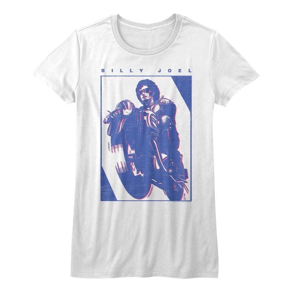 Billy Joel White Junior Womens T Shirt